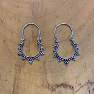 Sterling Silver Geometric Star Hoops